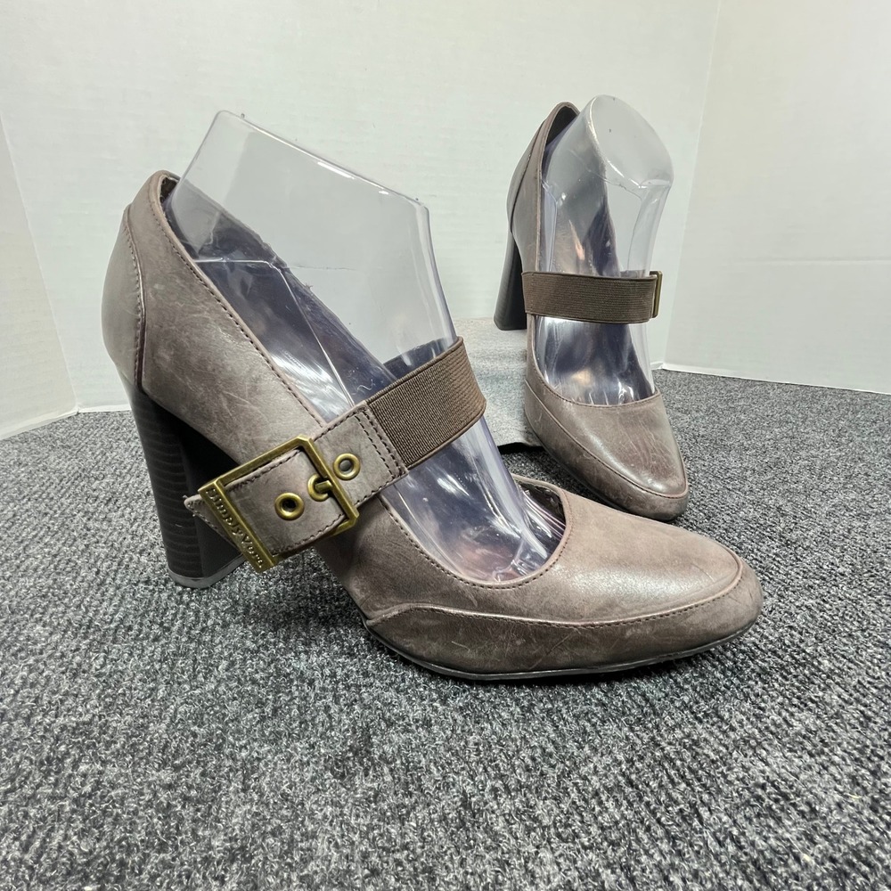 Simply Vera Wang Jardine Heels 9.5 Brown Leather Mary Jane Academia Office Retro